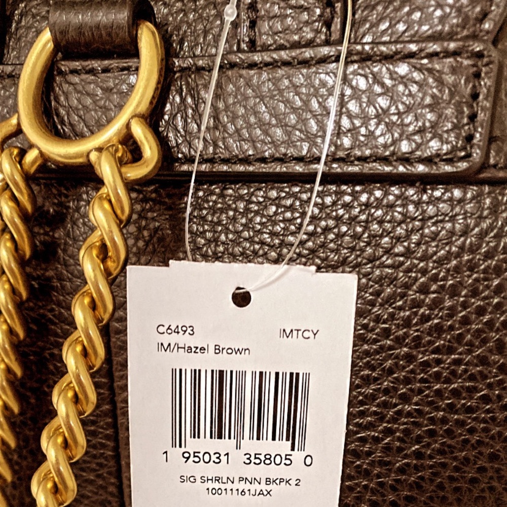 New💃Coach X Jennifer Lopez Pennie Backpack 22 In Signature Shearling - Picture 10 of 10
